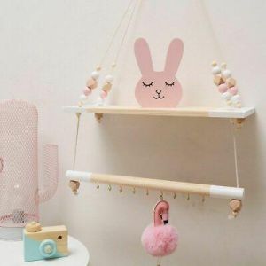 Wooden Storage Rack Decorative Wall Hanging Shelf For Child Bedroom Decorations