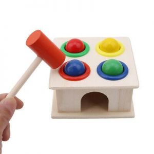 MAR kids store ألعاب تعليميه ومونتيسوري وأخرى  montessori & educational toy Baby Kids Children Wooden Knock Hammering Ball Early Learning Educational Toy YW