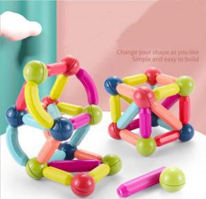 3D DIY Magnetic Sticks with Ball Magic Building Blocks Construction Designer Stacking Game Educational toys For Kids Gifts