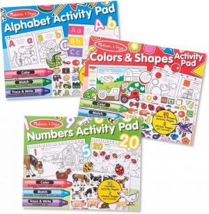 MAR kids store قصص أطفال وكتب أنشطهkids story Melissa & Doug Activity Pad Bundle - Alphabet, Colors & Shapes & Numbers
