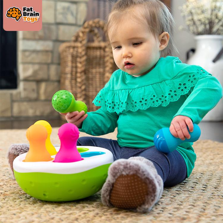 MAR kids store ألعاب تعليميه ومونتيسوري وأخرى  montessori & educational toy Fat Brain Toys Interactive Tumbler Game Spinny Pins Educational Baby Toddler Stacking Toys for Children 1 to 3 Years Old
